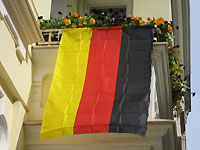 Balkon mit Deutschland-Flagge, Foto: D. Hellpoldt