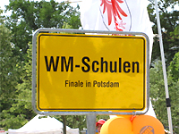 Hinweisschild WM-Schulen in Potsdam, Foto: D. Hellpoldt