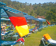 Die WM war überall - auch am Strand von Camyuva in der Türkei, Foto: Franz