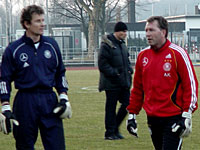 Lehmann und Köpke beim Training, Foto: Mickler
