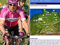 Jan Ullrich bei der Tour de Suisse; Wetterkarte bei tagesschau.de; Rechte: AFP/tagesschau.de